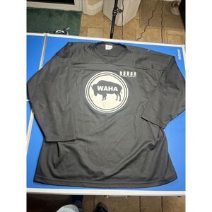 Vintage 90s Simplex Wisconsin WAHA Hockey‎ Jersey XXL White Bison Buffalo #35